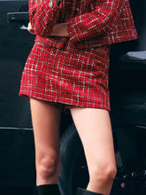 Tweed Plaid Casual Skirt