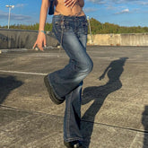 Low Waist Skinny Flare Jeans