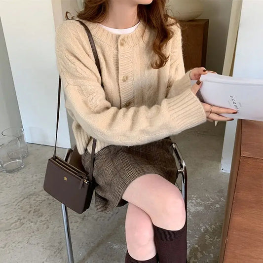 Elegant V-Neck Knit Cardigan