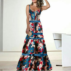 Floral Print Sleeveless A-Line Dress