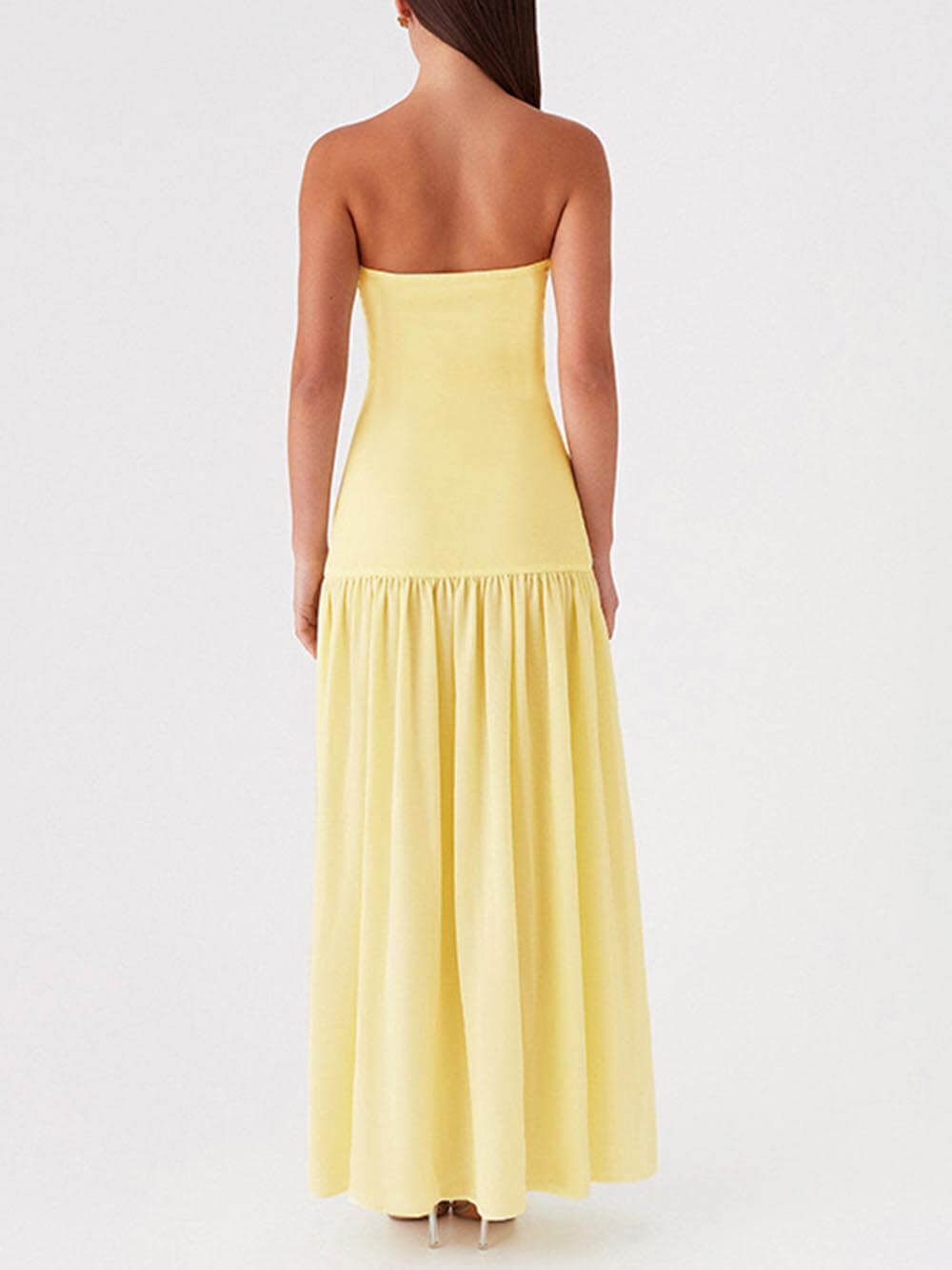 Exquisite Backless Pleated Strapless Dress