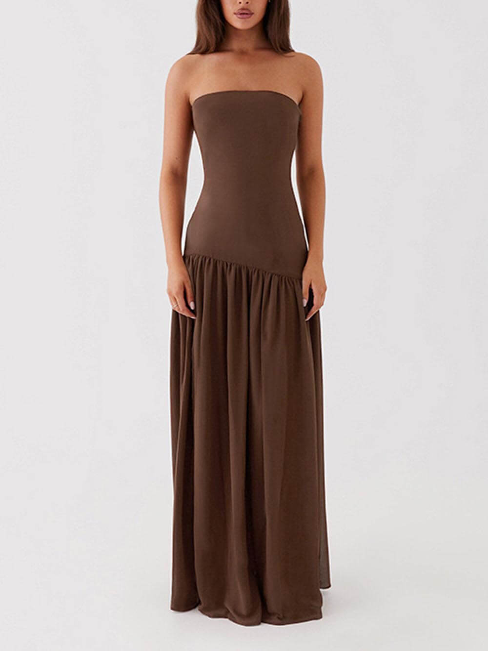 Exquisite Backless Pleated Strapless Dress