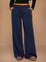 Drawstring Wide-Leg Sweatpants