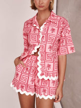 Botanical Print Shirt Collar Set