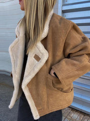 Faux Leather Warm Coat