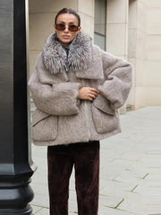 Faux Fur Collar Woolen Coat