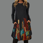 Vintage Print Mini Dress