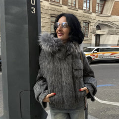 Fur Collar Woolen Coat