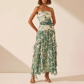 Off-Shoulder Pleated Maxi Dress