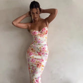 Floral Spaghetti Strap Mini Dress with Split