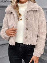 Turn-Down Collar Plush Jacket