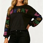 Women’s Loose Christmas Glitter Sweatshirt