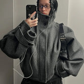 Short Woolen Stand Collar Coat