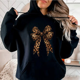 Bow Heart Leopard Hoodie