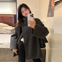 Woolen Double-Breasted Coat