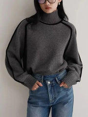 Knitted High Collar Hoodie
