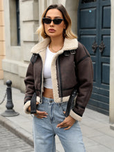 Faux Shearing Fur Bomber Jacket
