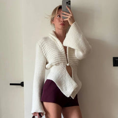 Hollow Out Knit Cardigan