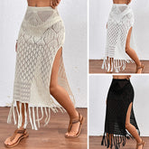 Knitted High Slit Sarong Skirt