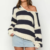 Drop Shoulder V-Neck Pullover