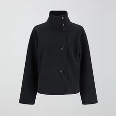 Solid Stand Collar Coat
