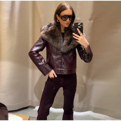 PU Leather Short Jacket