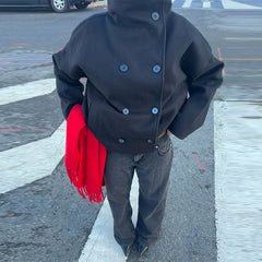 High Neck Double Button Jacket