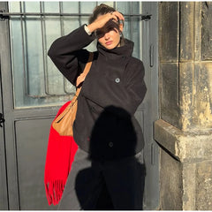 High Neck Double Button Jacket