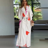 Print V Neck Wide Leg Jumpsuit