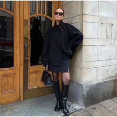 Woolen Double-Breasted Coat