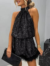 Sequin Patchwork Off Shoulder Dress