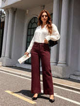 Wine Red Wide-Leg Jeans