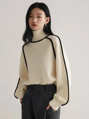 Knitted High Collar Hoodie