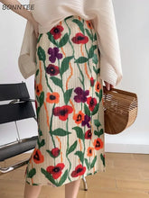 Vintage Print Midi Skirt