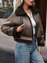 Faux Leather Sherpa Jacket