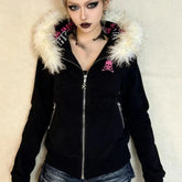 Punk Faux Fur Hooded Jacket