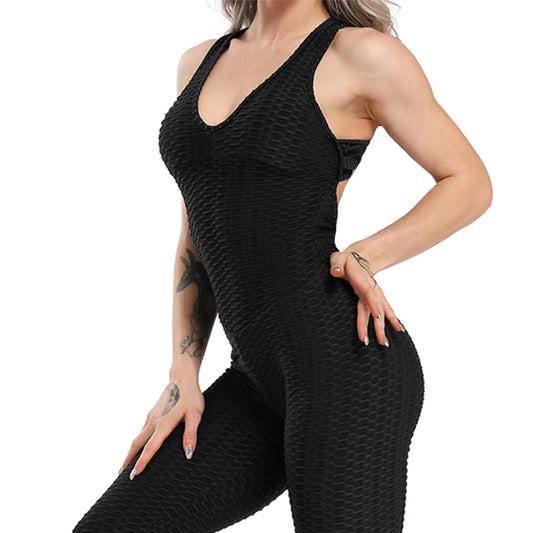 Black Halter Bodycon Jumpsuit