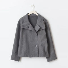 Solid Stand Collar Coat
