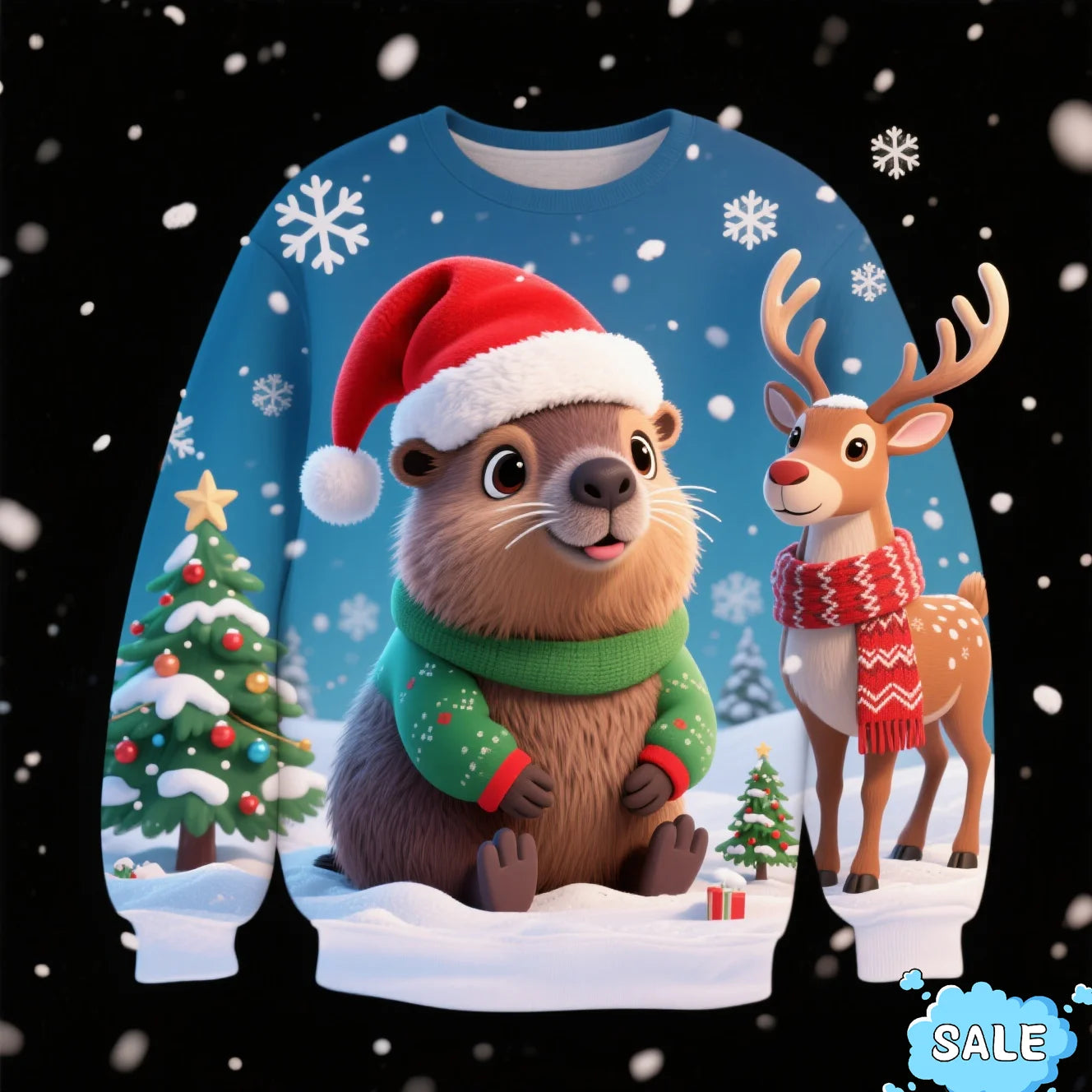 Capybara Christmas Sweater