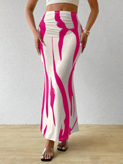 Zebra Print High Waist Fishtail Skirt
