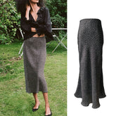 Polka Dot Bias-Cut Midi Skirt