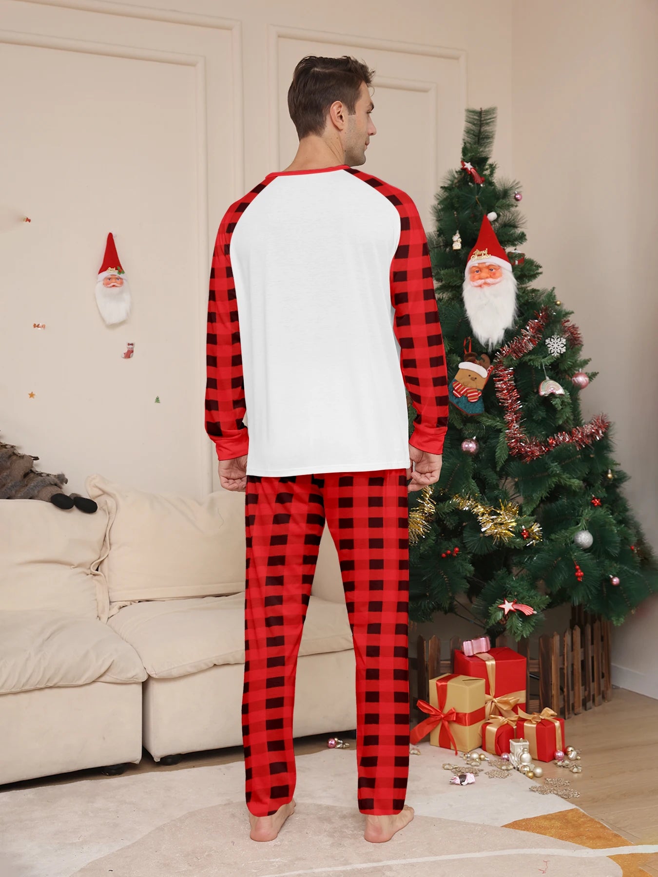 Reindeer Plaid Couple Pajama Set
