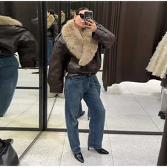 PU Leather Short Jacket