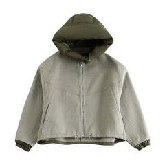 Loose Hooded Patchwork Jacket
