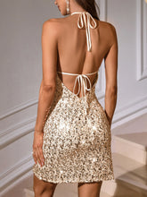 Backless Sequin Mini Dress