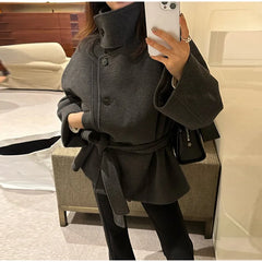 Woolen Double-Breasted Coat