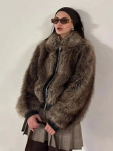 Faux Fur Lapel Coat