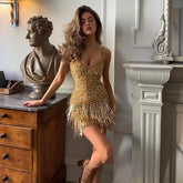 Sequined Glitter A-Line Dress