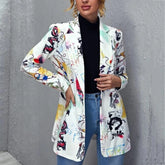 Graffiti Print Blazer Jacket