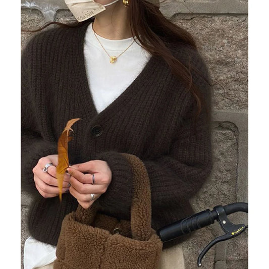 Solid Color Loose Knit Sweater